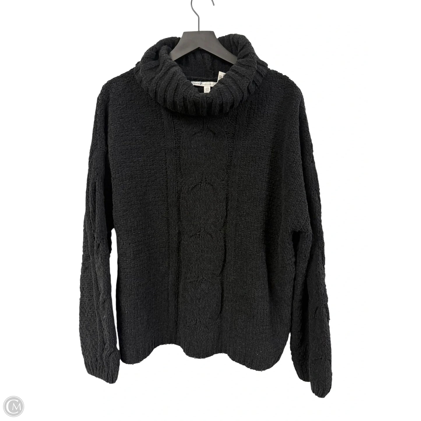 Sweater By Seven 7 In Black, Size: L