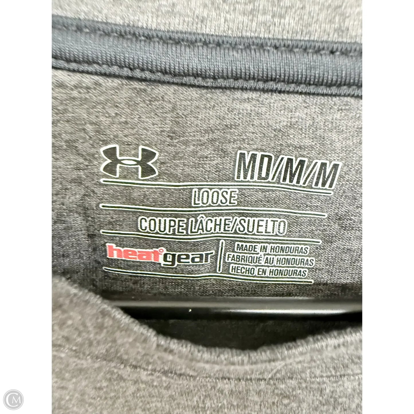Athletic Top Long Sleeve Crewneck By Under Armour In Grey, Size: M