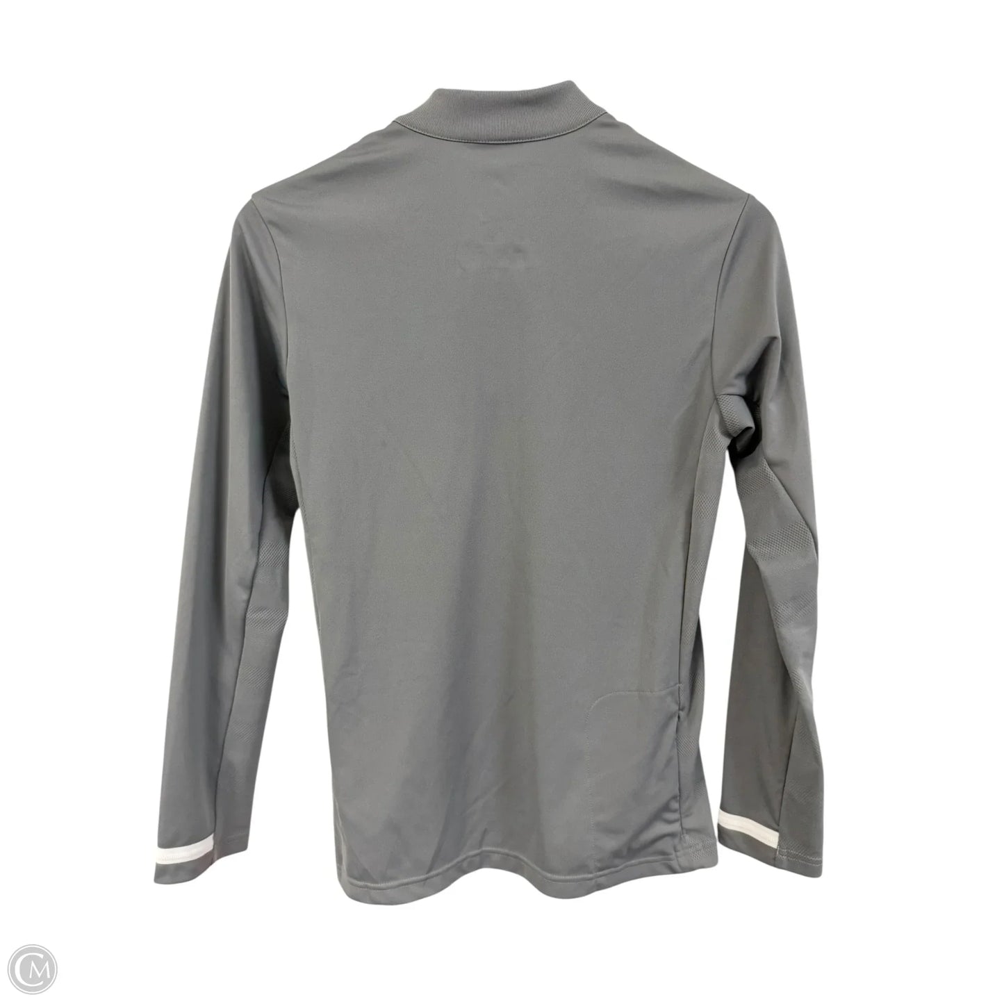 Athletic Top Long Sleeve Collar By Adidas In Grey, Size: S