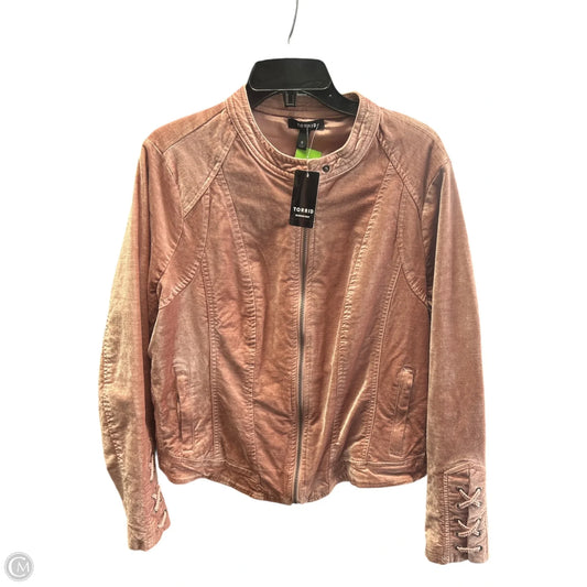 Jacket Moto By Torrid In Pink, Size: L