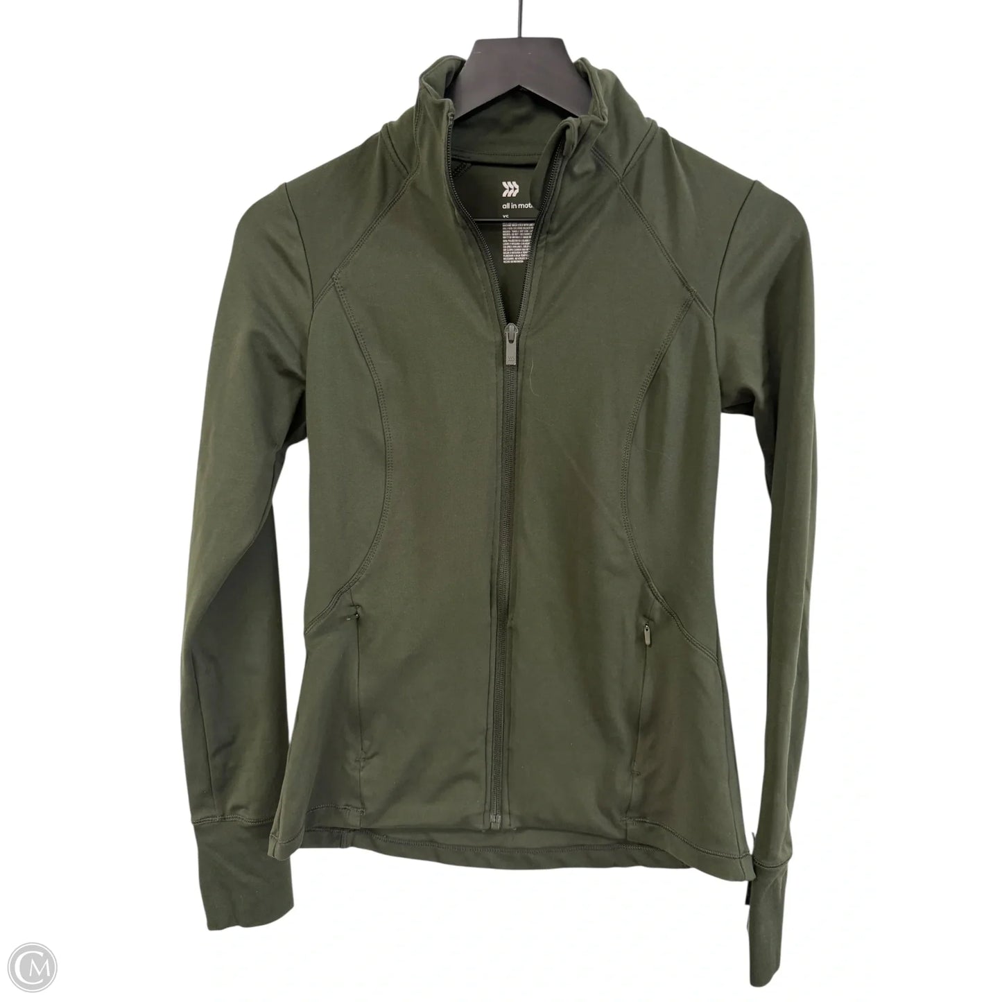 Athletic Top Long Sleeve Collar By All In Motion In Green, Size: Xs