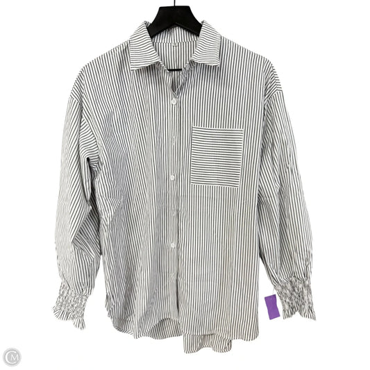 Blouse Long Sleeve By Cme In Striped Pattern, Size: S