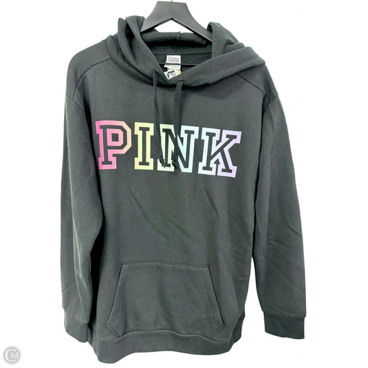 Sweatshirt Hoodie By Pink In Black, Size: M
