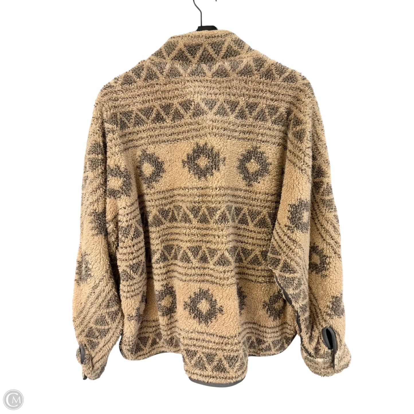 Jacket Faux Fur & Sherpa By Thread And Supply In Grey & Tan, Size: L