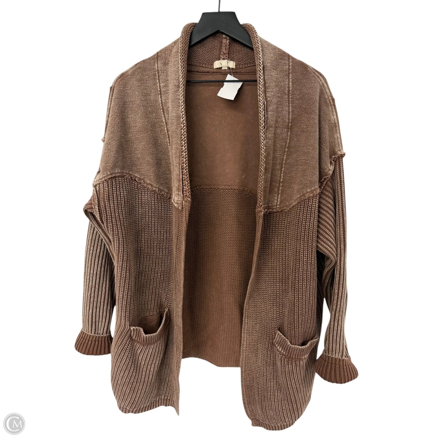 Sweater Cardigan By Easel In Brown, Size: S