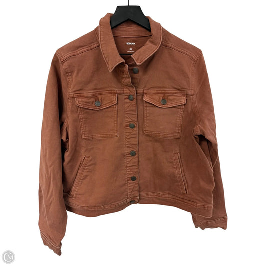 Jacket Denim By Sonoma In Brown Denim, Size: Xl