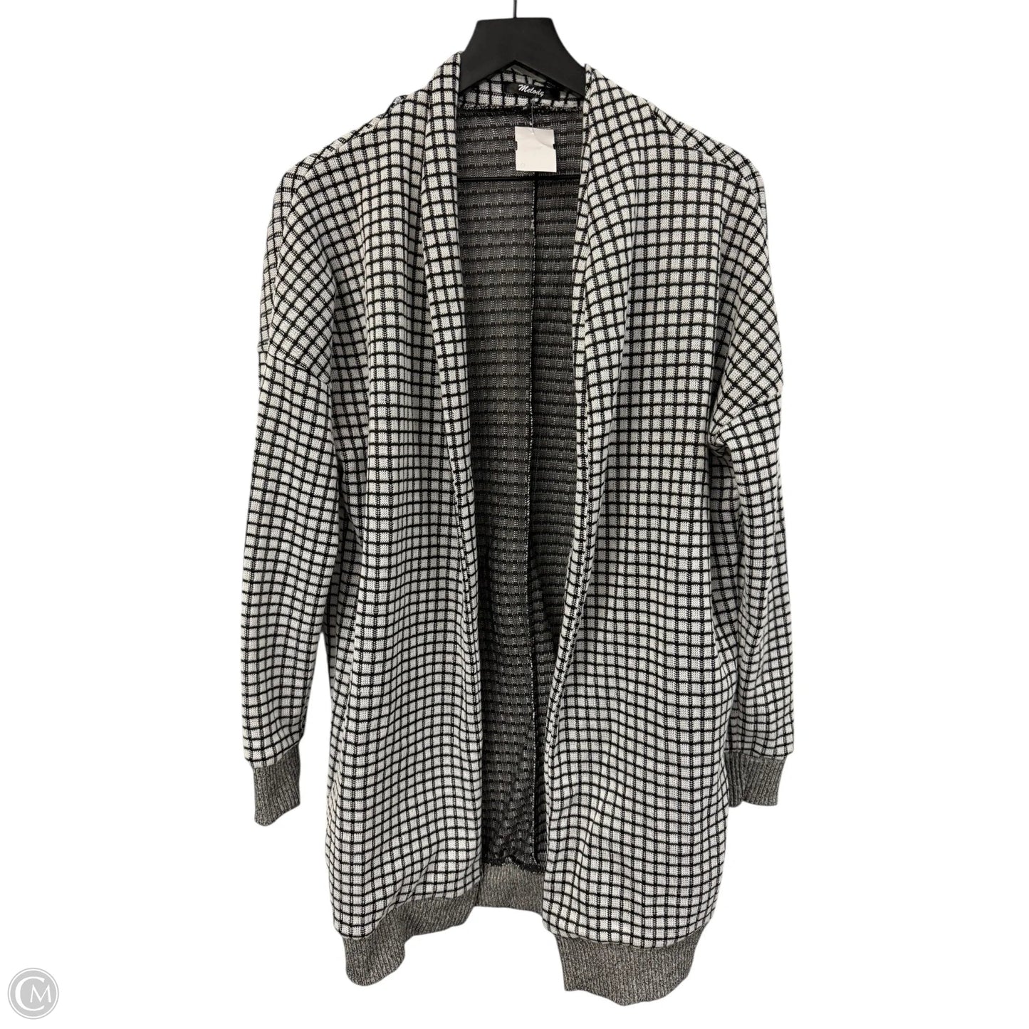Sweater Cardigan By Clothes Mentor In Black & White, Size: M