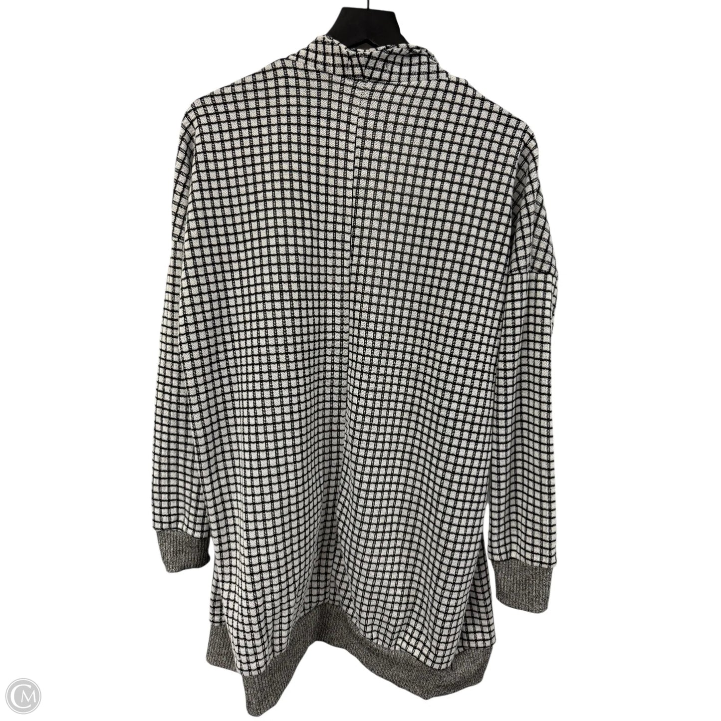 Sweater Cardigan By Clothes Mentor In Black & White, Size: M