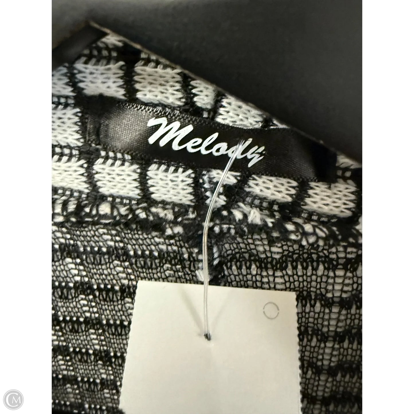 Sweater Cardigan By Clothes Mentor In Black & White, Size: M