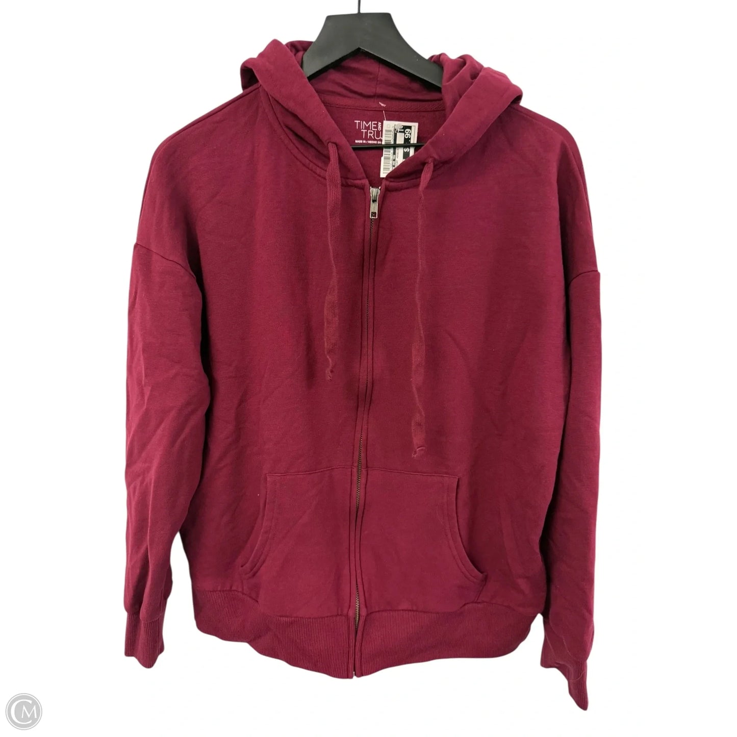 Sweatshirt Hoodie By Time And Tru In Maroon, Size: L