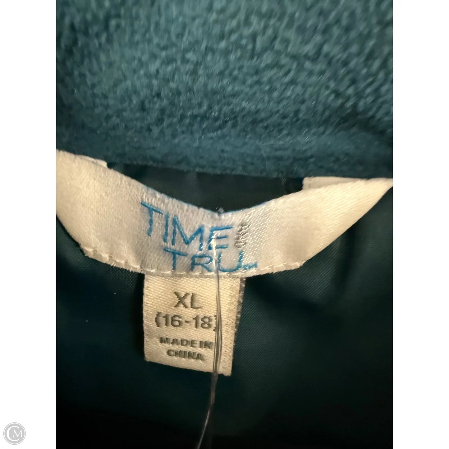 Coat Puffer & Quilted By Time And Tru In Teal, Size: Xl