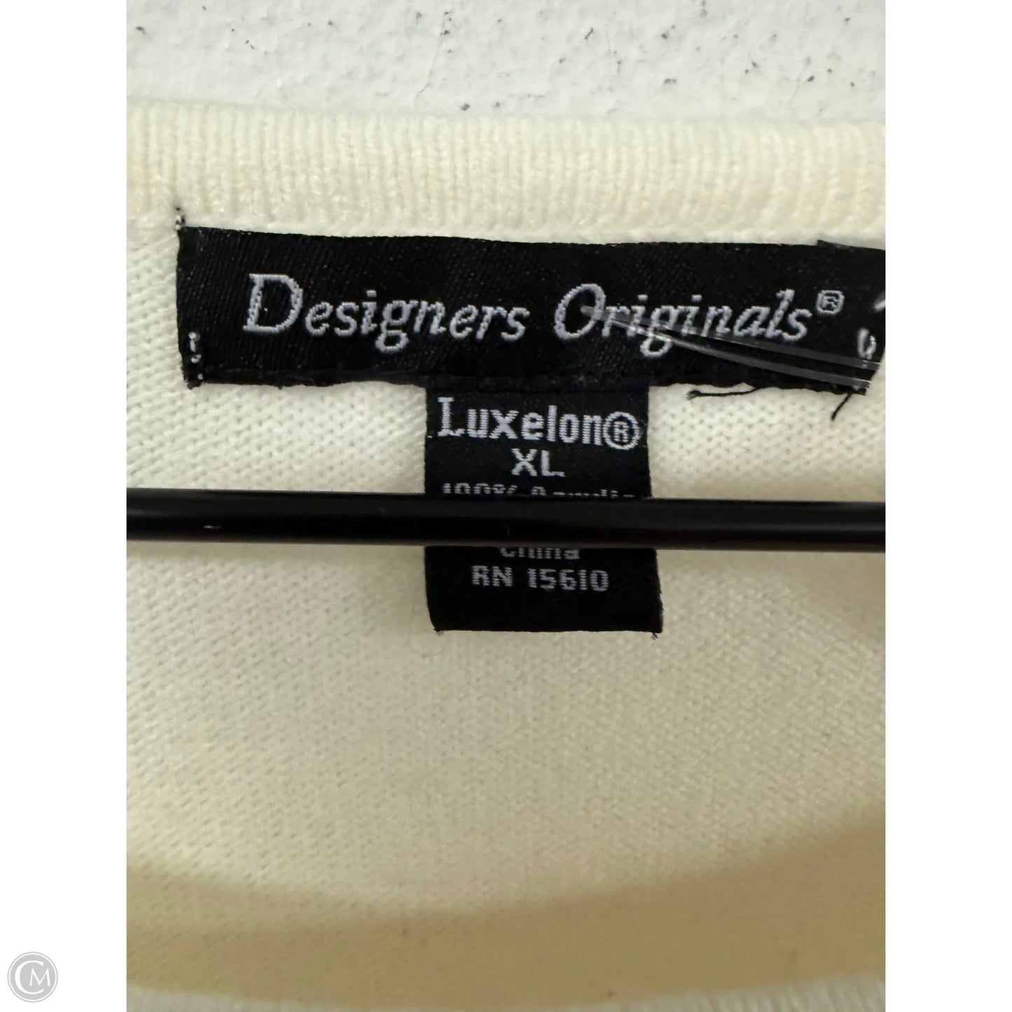 Sweater By Designer Originals In Cream, Size: Xl
