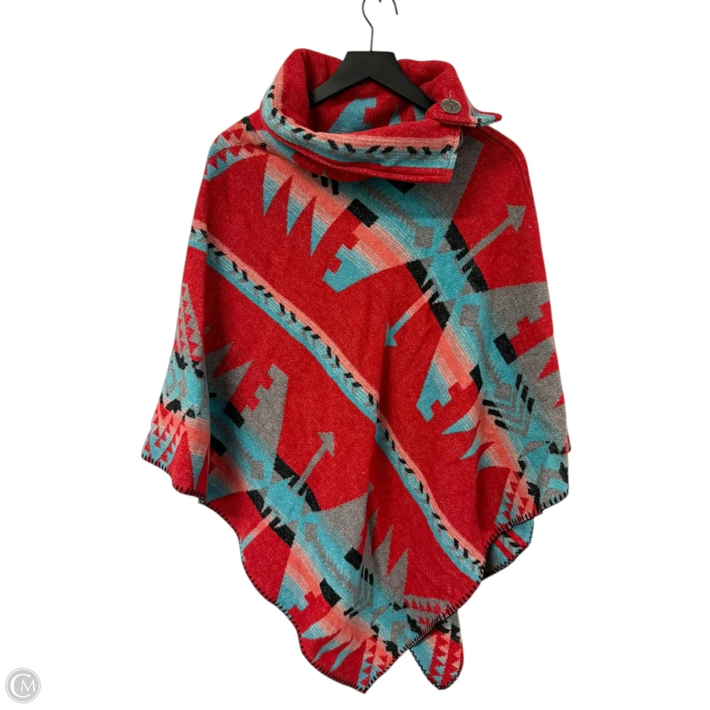 Poncho By Cme In Blue & Red, Size: Osfm