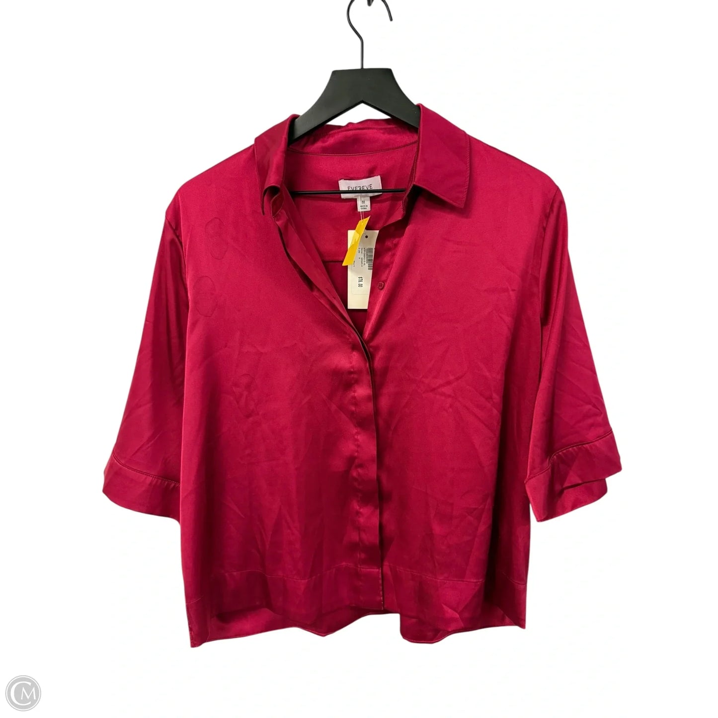 Blouse Short Sleeve By Evereve In Red, Size: M