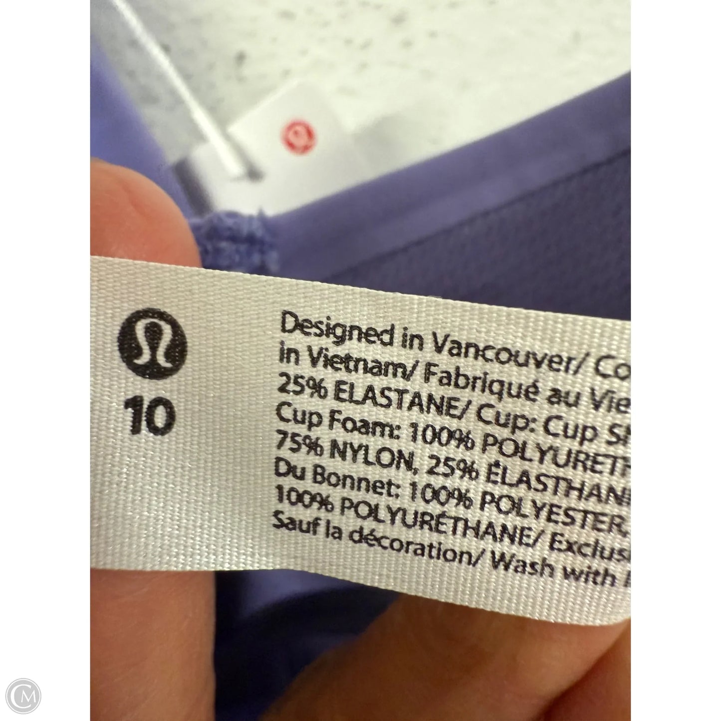 Athletic Bra By Lululemon In Purple, Size: 10
