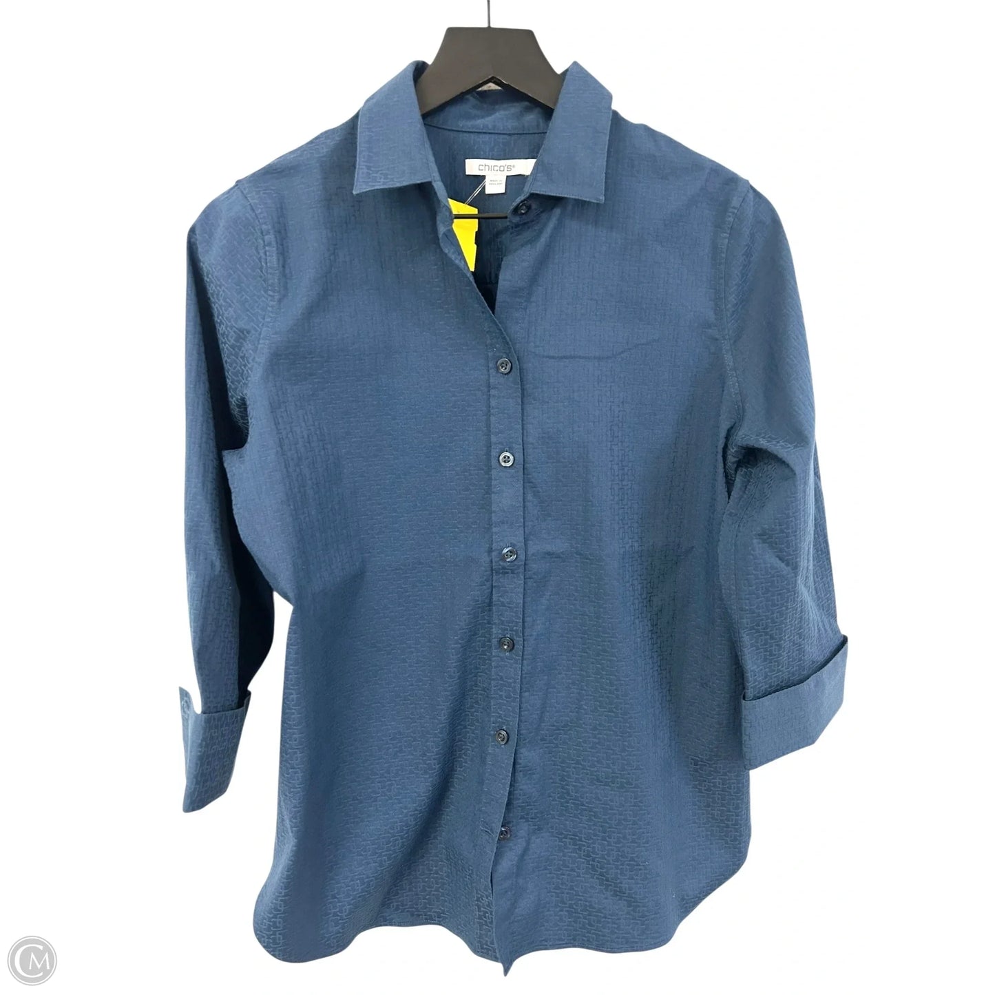 Blouse 3/4 Sleeve By Chicos In Blue, Size: 4
