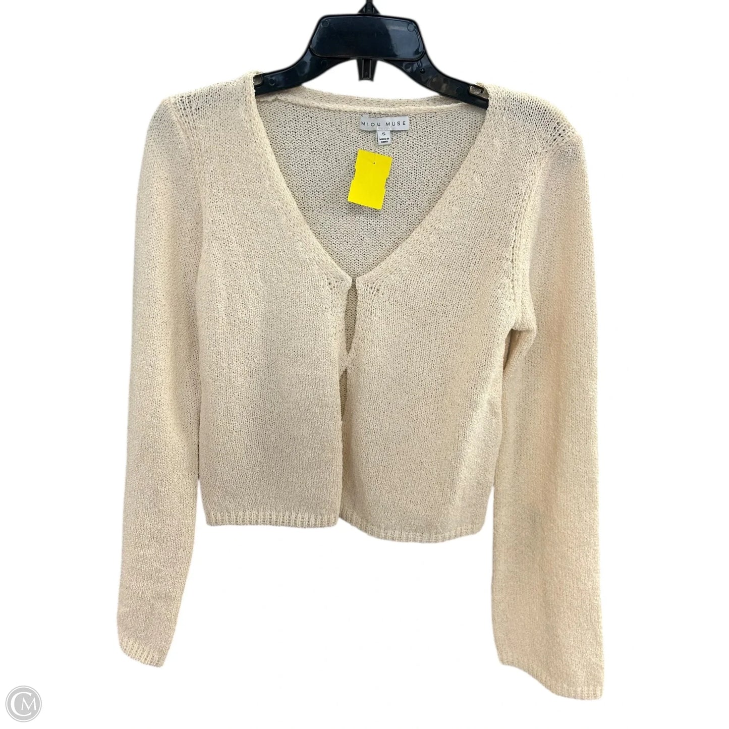 Sweater Cardigan By Miou Muse In Cream, Size: S
