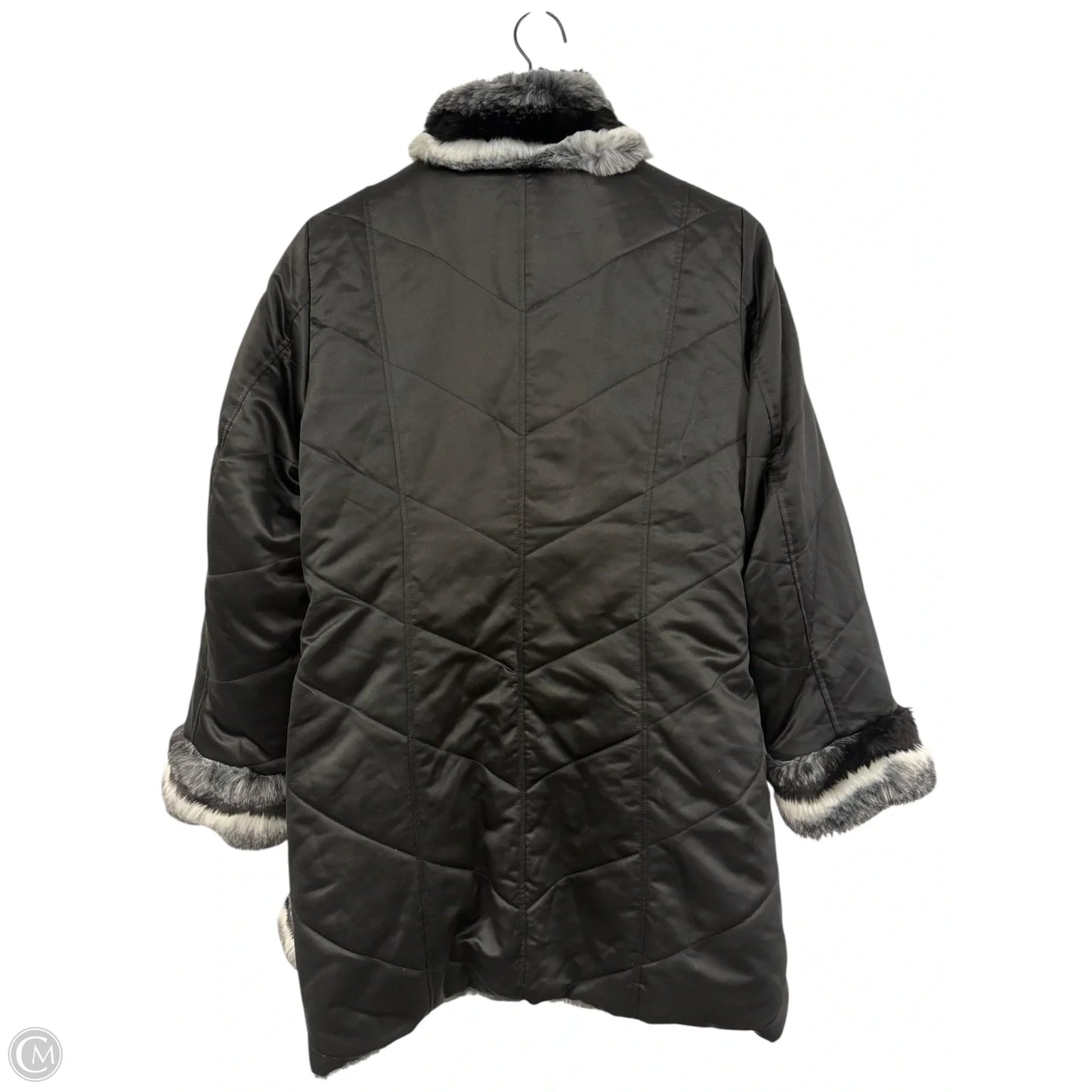 Coat Faux Fur & Sherpa By Dennis Basso Qvc In Black, Size: Xs