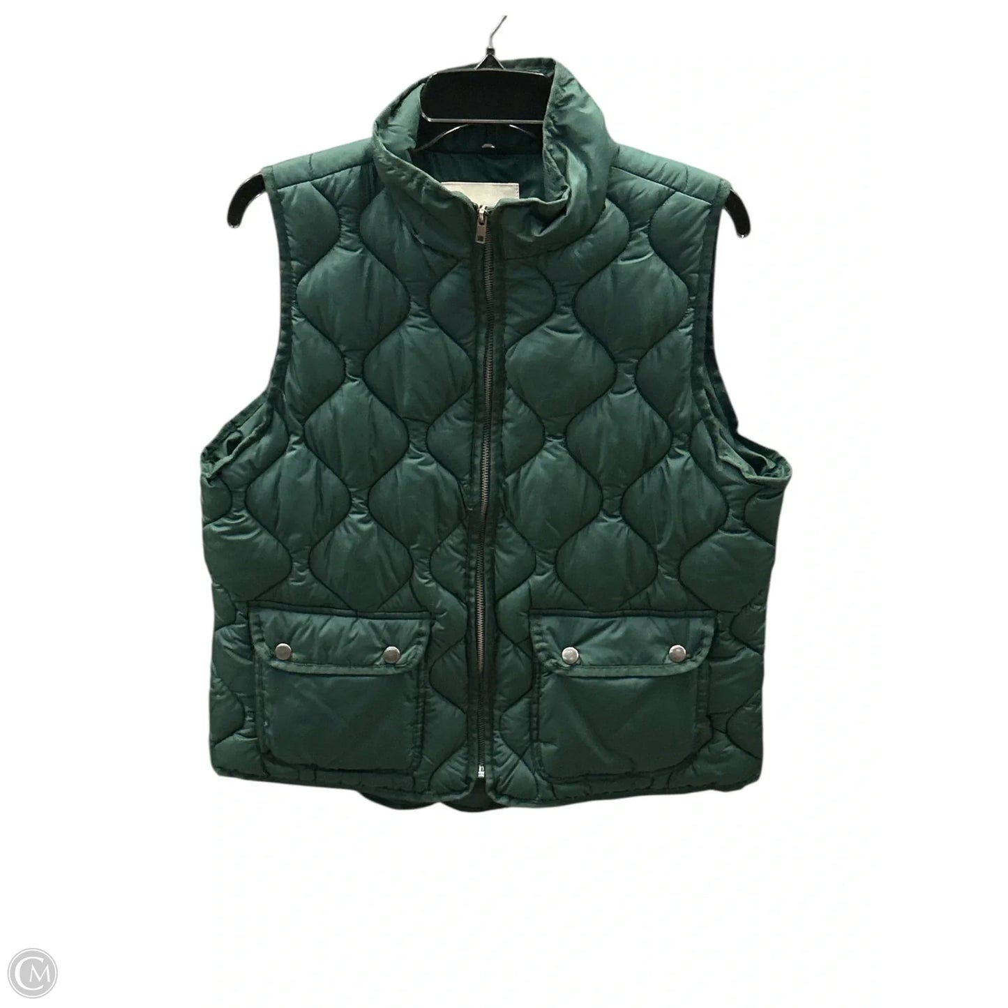 Vest Puffer & Quilted By Thread And Supply In Green, Size: M