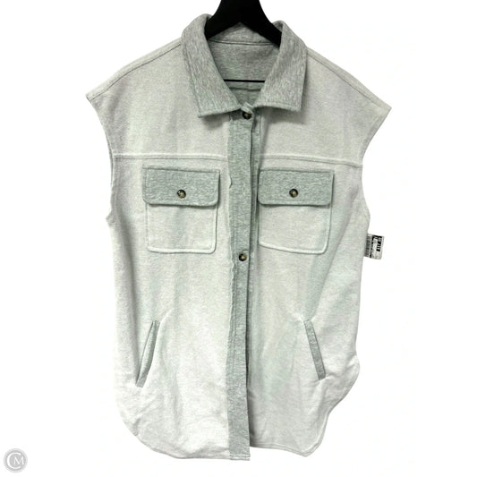 Jacket Shirt By Clothes Mentor In Grey, Size: L