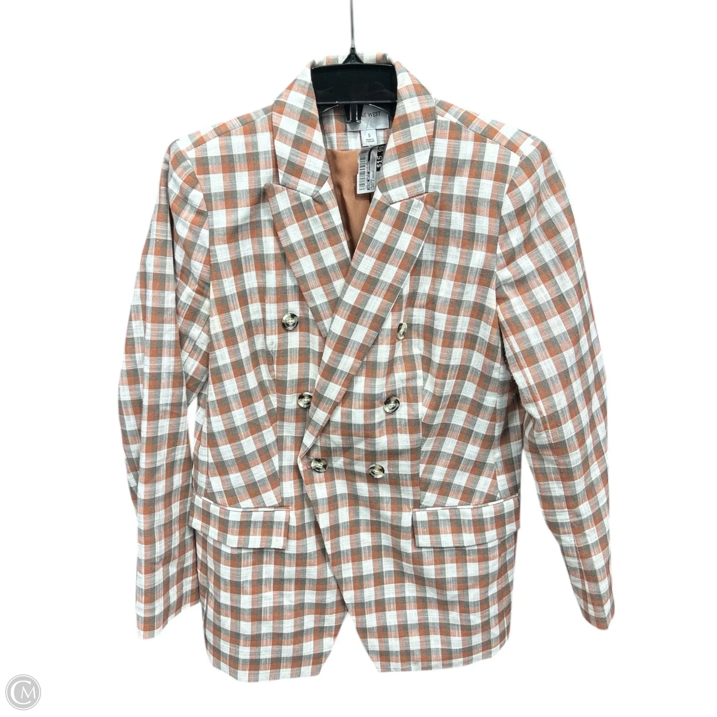 Blazer By Nine West Apparel In Grey & Orange, Size: S