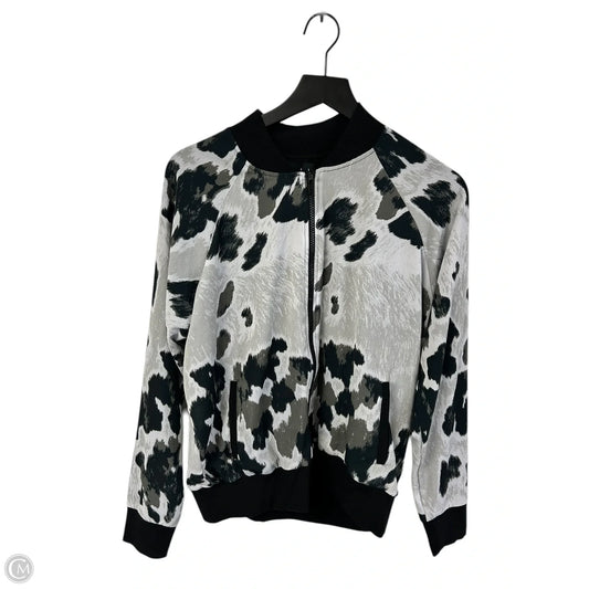 Jacket Shirt By Clothes Mentor In Black & Grey, Size: L