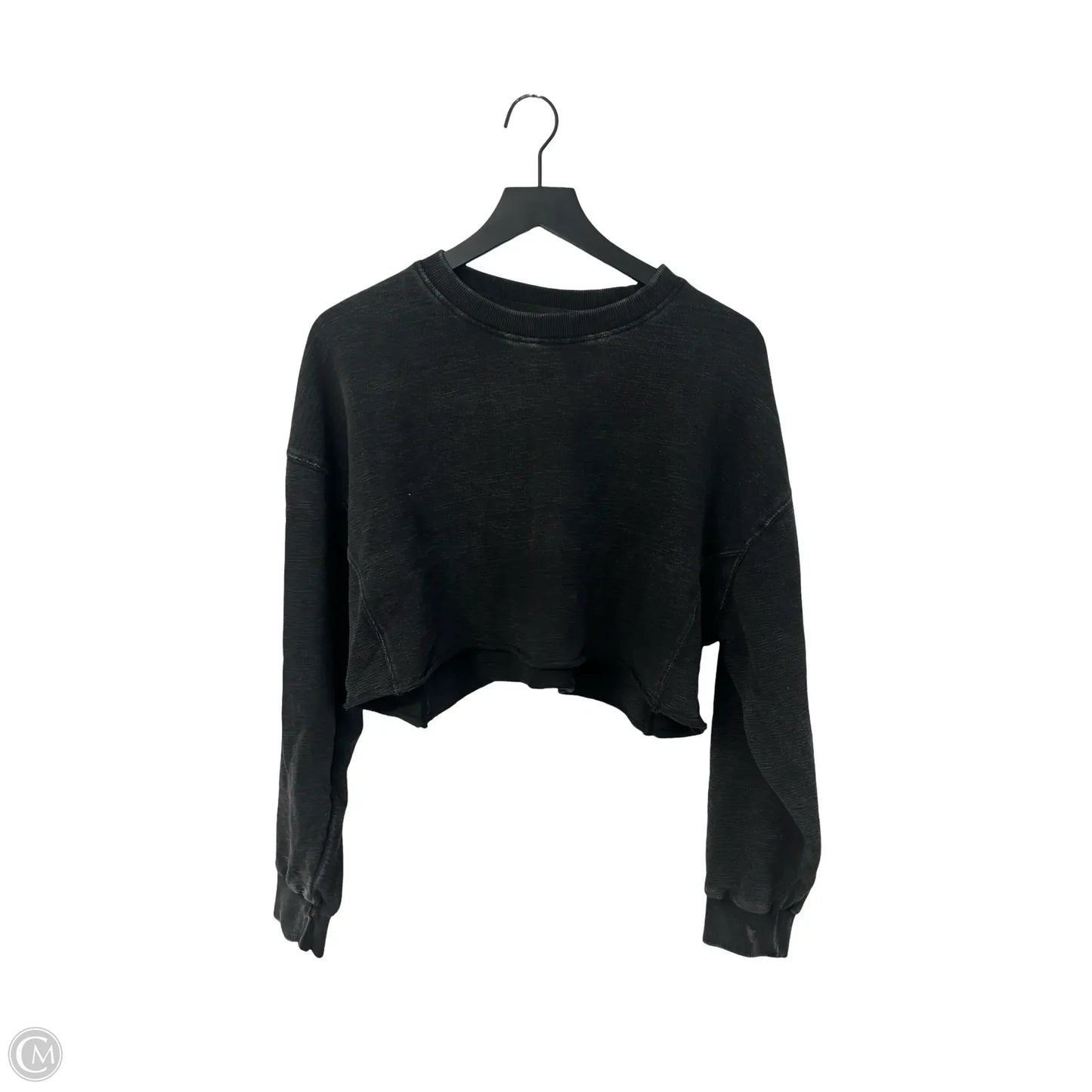 Athletic Sweatshirt Crewneck By Mono B In Black, Size: L