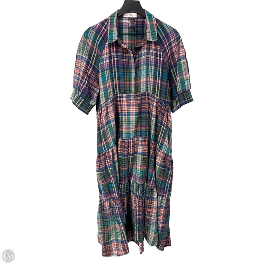 Dress Casual Midi By Natural Life In Plaid Pattern, Size: L