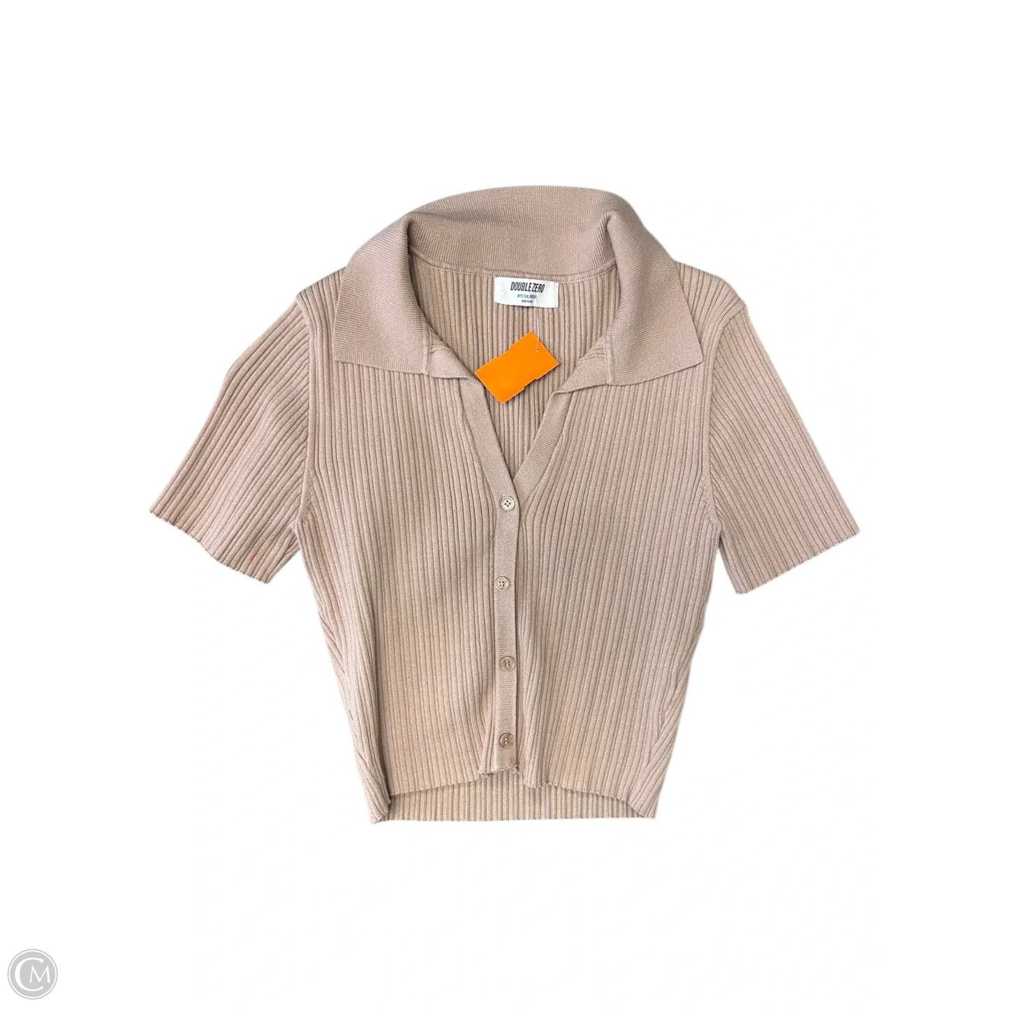Top Short Sleeve By Double Zero In Tan, Size: M