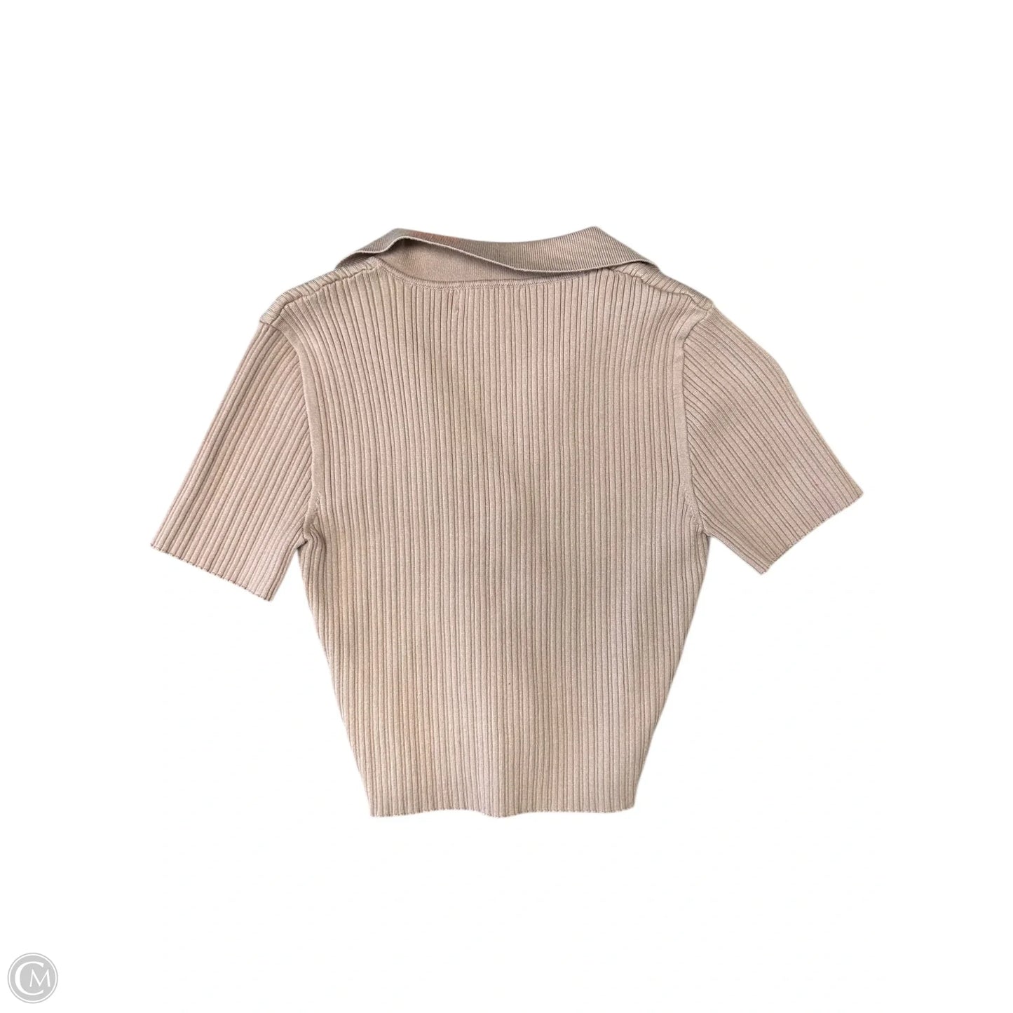 Top Short Sleeve By Double Zero In Tan, Size: M
