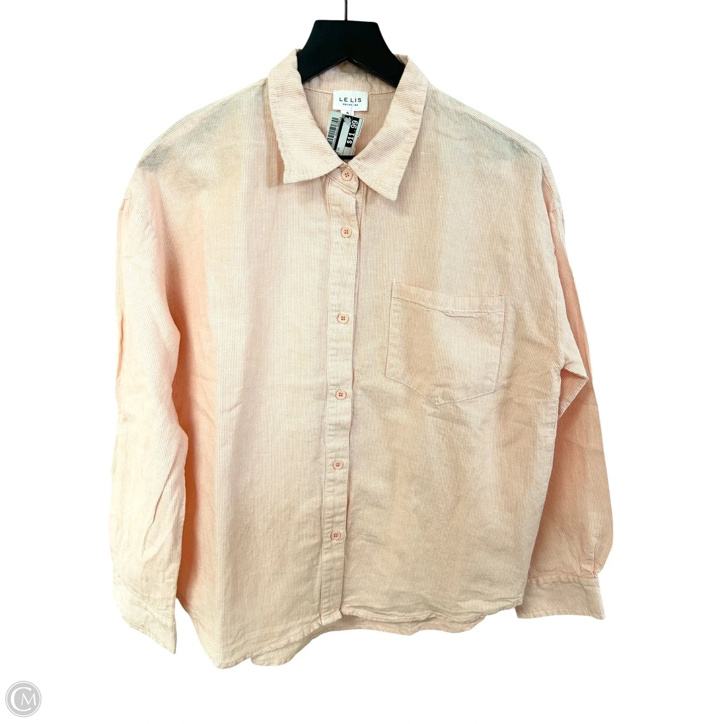 Blouse Long Sleeve By Le Lis In Orange, Size: S