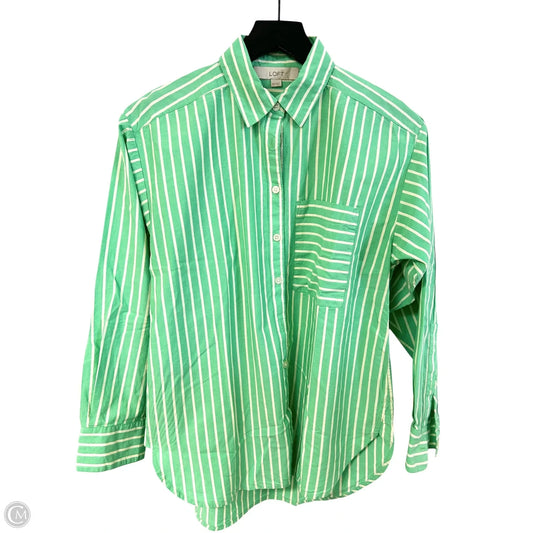 Blouse Long Sleeve By Loft In Green, Size: Xxs