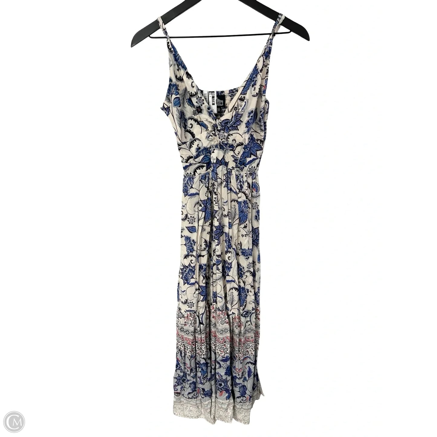 Dress Casual Maxi By Angie In Blue & Cream, Size: M
