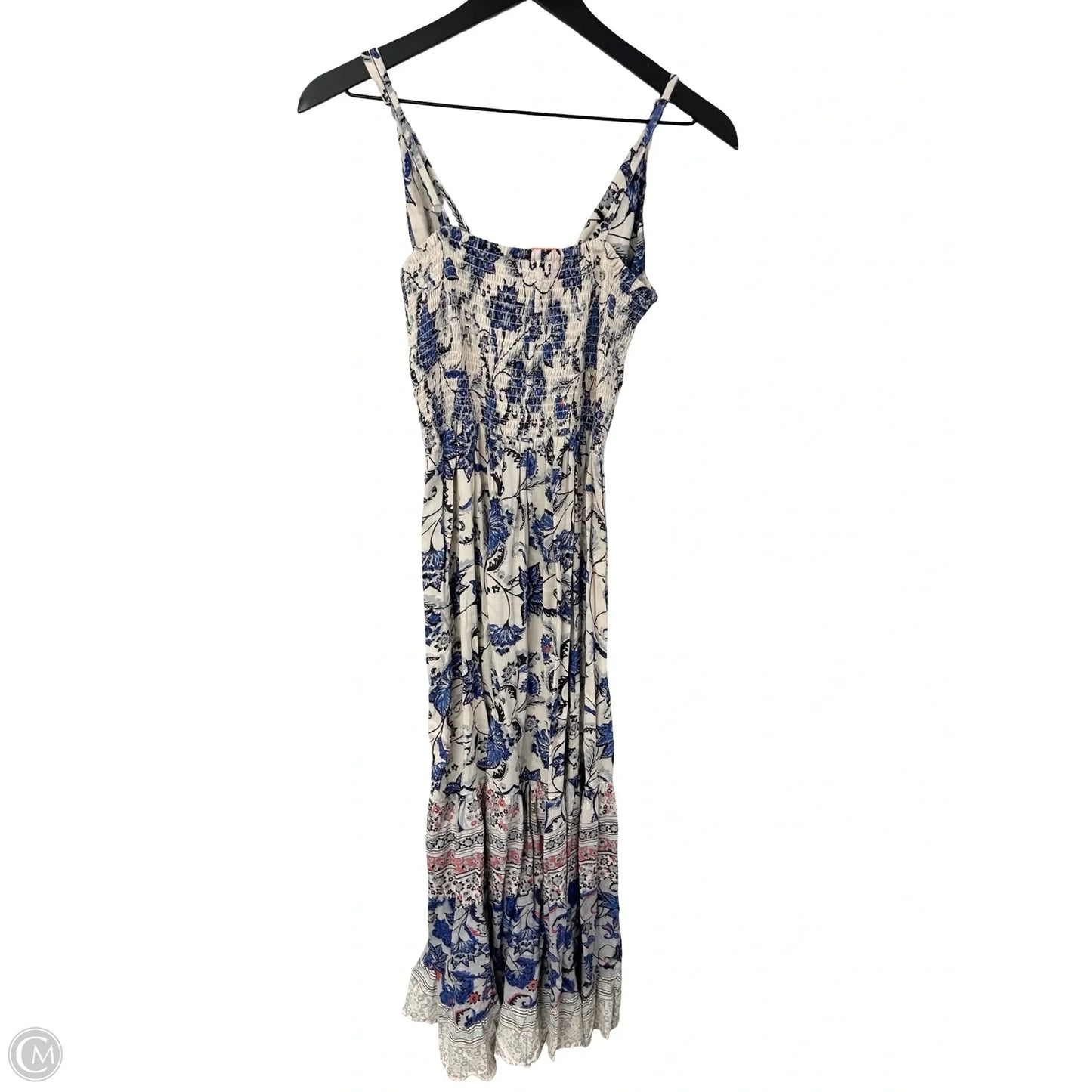 Dress Casual Maxi By Angie In Blue & Cream, Size: M