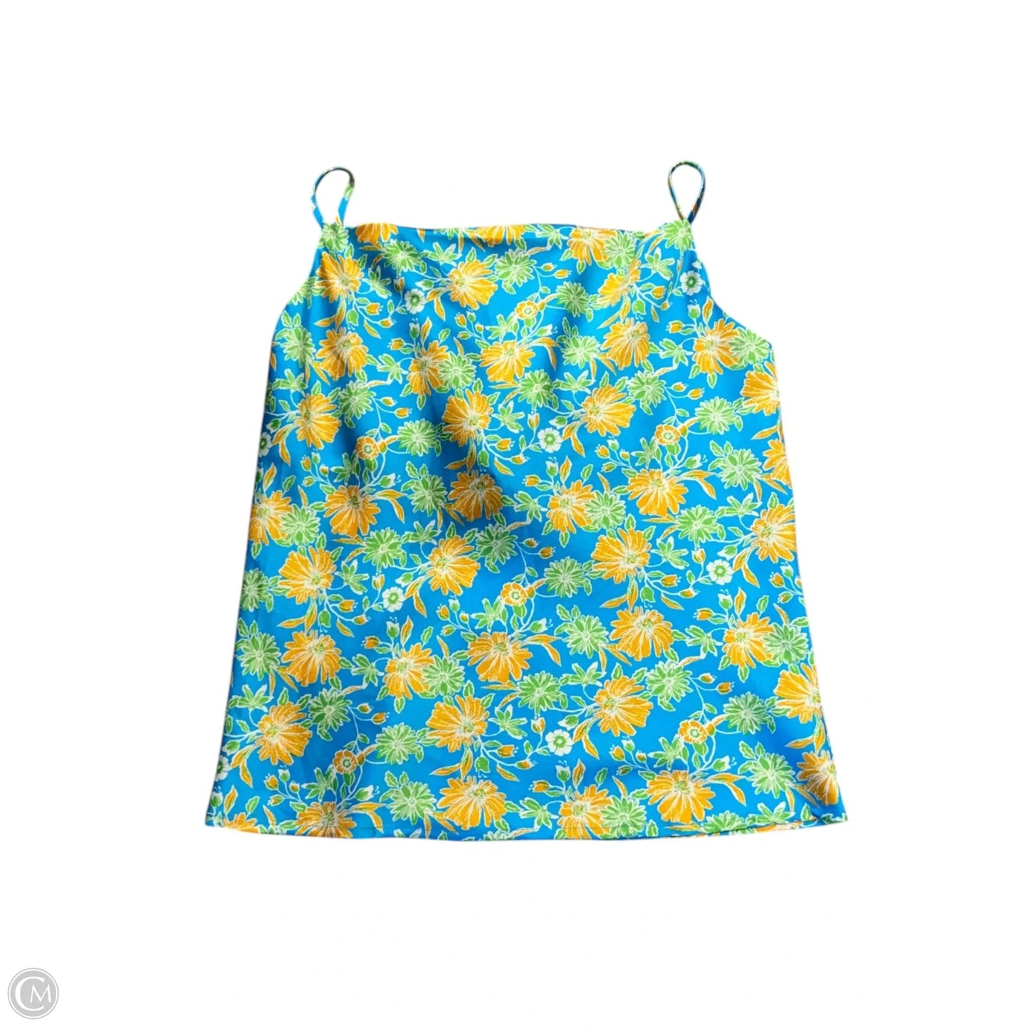 Top Sleeveless By Skies Are Blue In Blue & Yellow, Size: Xs