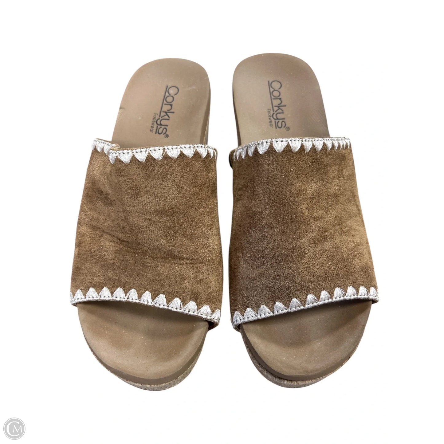 Sandals Heels Wedge By Corkys In Brown, Size: 8