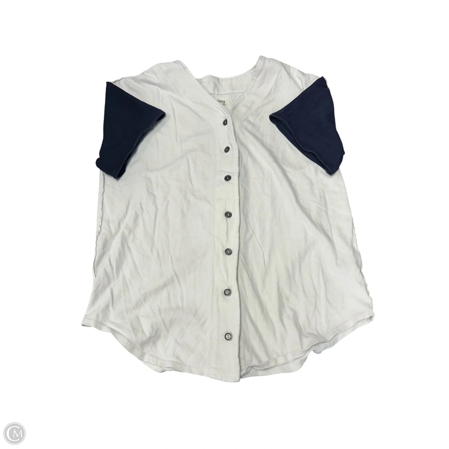 Blouse Short Sleeve By We The Free In Blue & White, Size: S