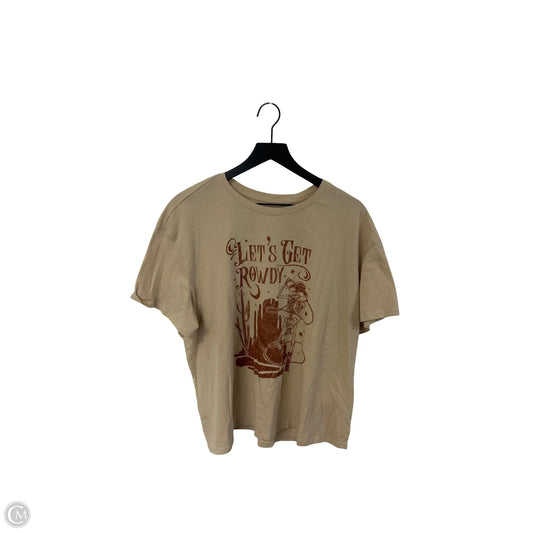 Top Short Sleeve By Maurices In Tan, Size: 1x