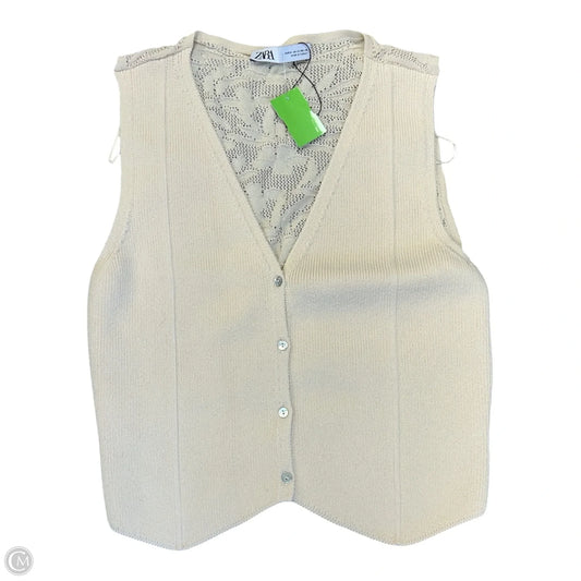 Vest Sweater By Zara In Cream, Size: M