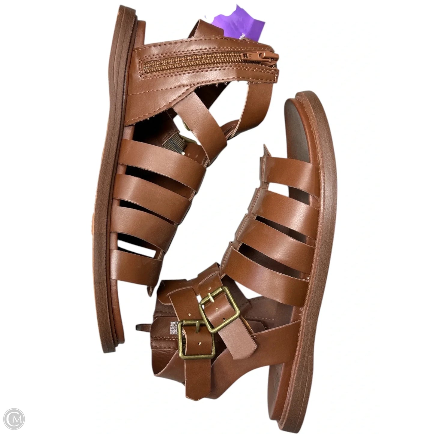 Sandals Flats By Time And Tru In Brown, Size: 6