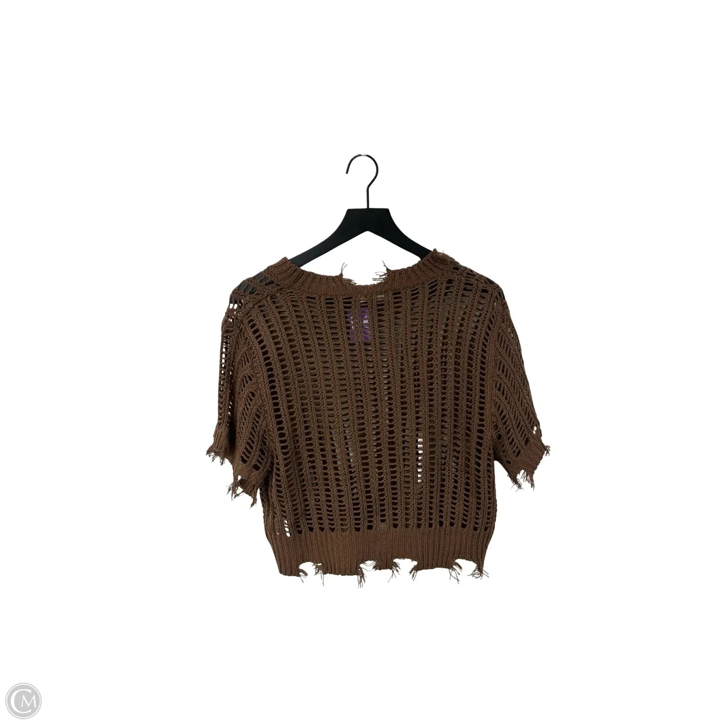 Sweater Short Sleeve By Cmc In Brown, Size: M