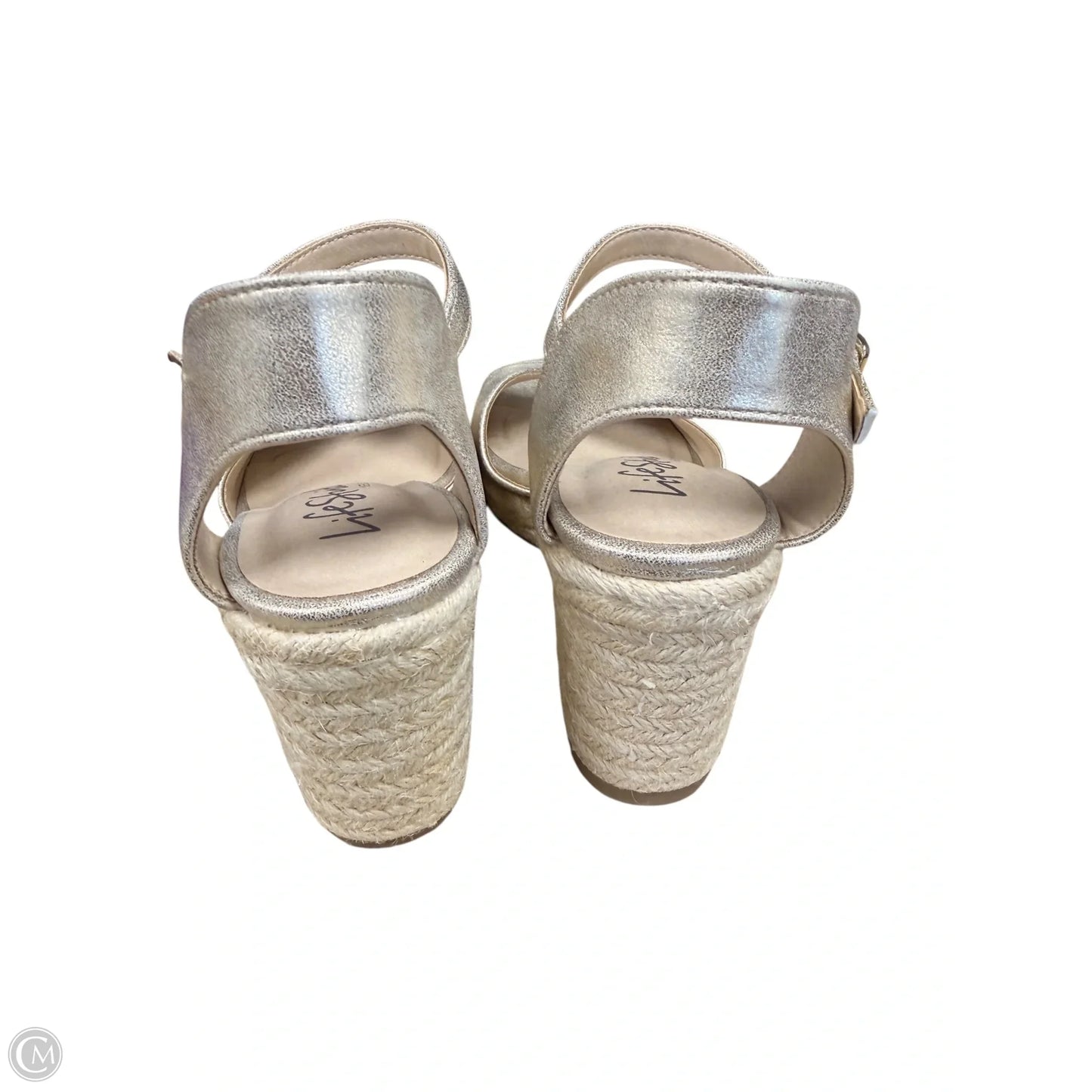 Sandals Heels Wedge By Life Stride In Gold, Size: 6