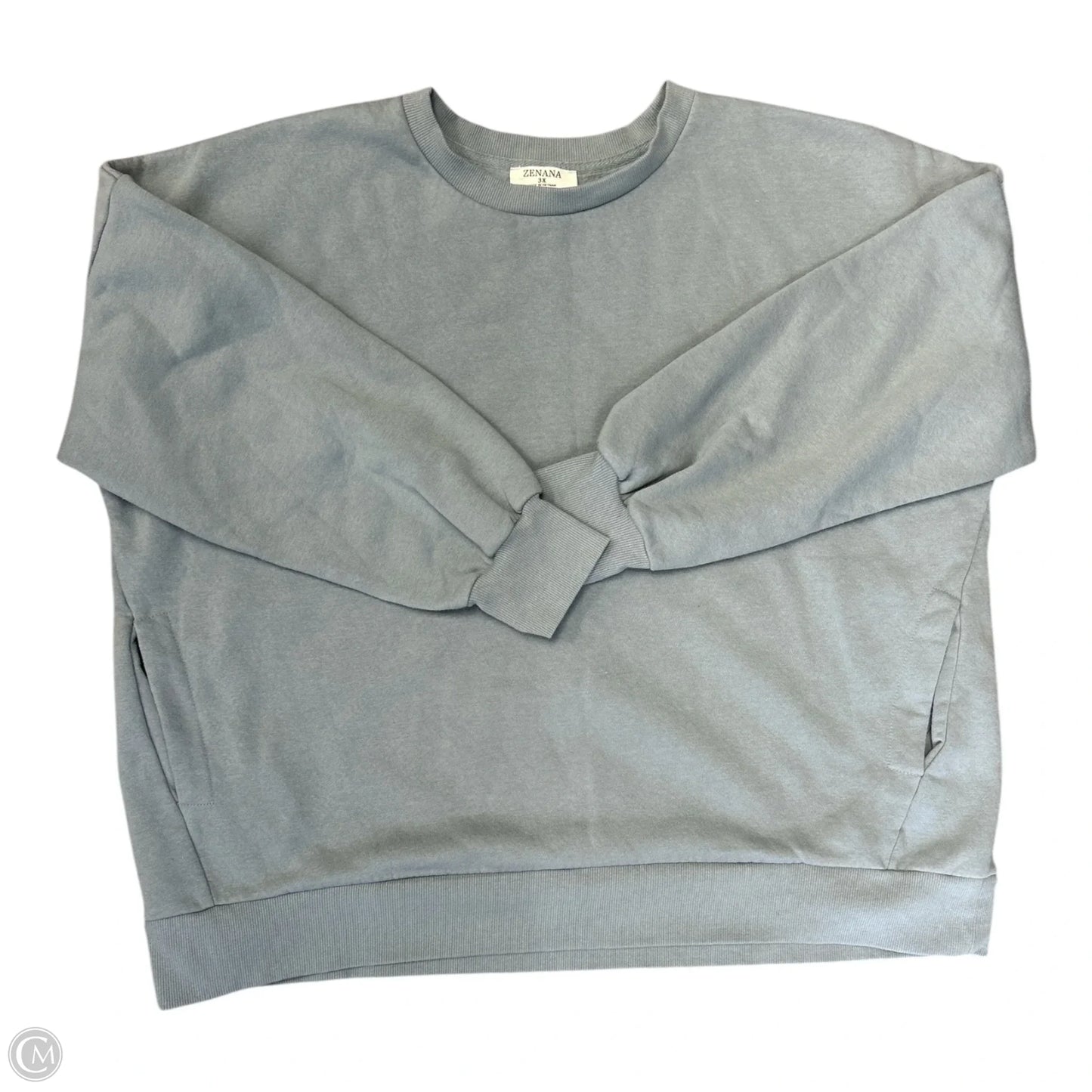 Sweatshirt Crewneck By Zenana In Blue, Size: 3x