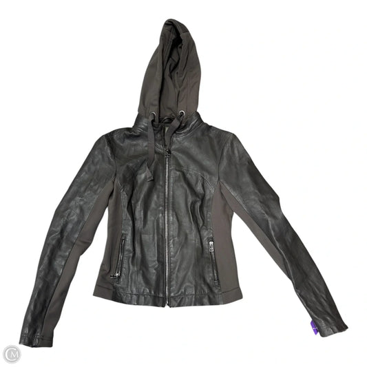 Jacket Moto Leather By Athleta In Brown, Size: Xxs