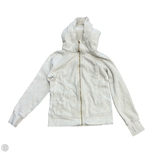 Athletic Sweatshirt Hoodie By Lululemon In Grey, Size: 10