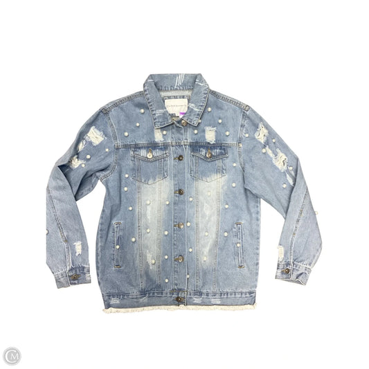 Jacket Denim By Clothes Mentor In Blue Denim, Size: L