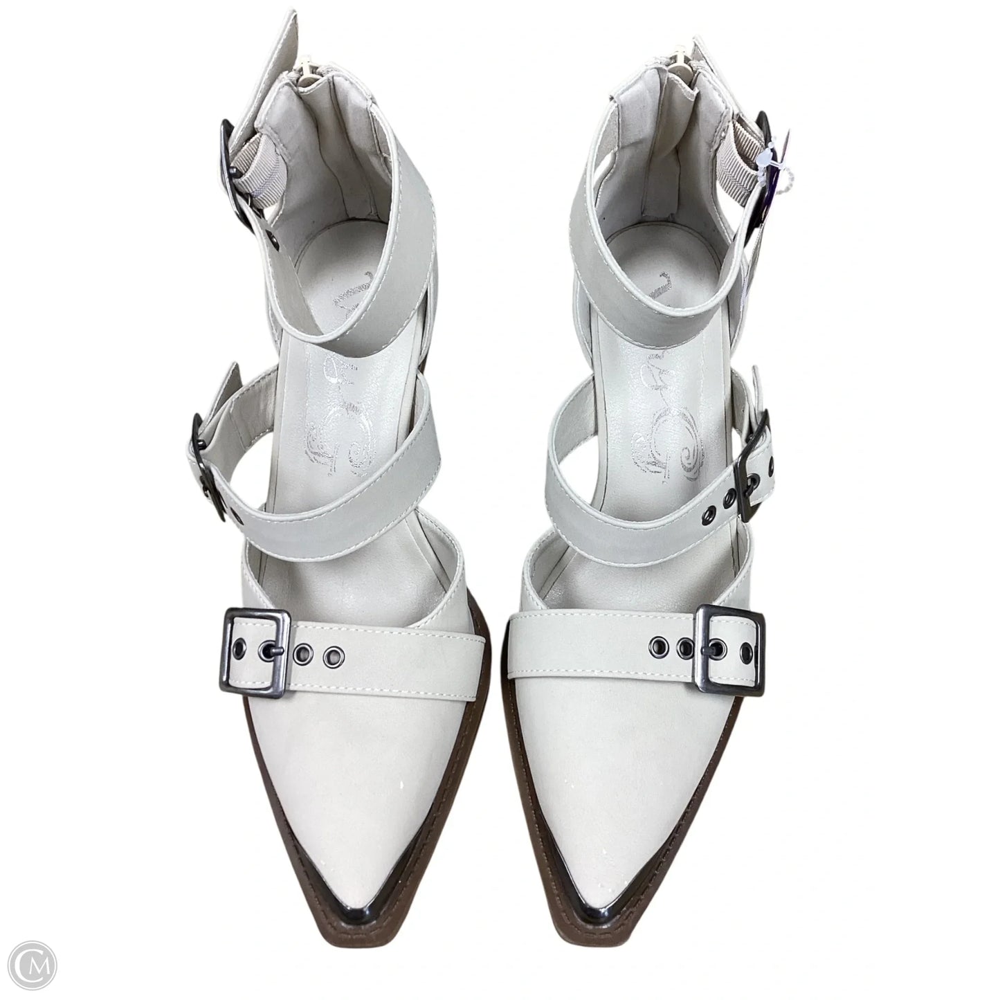 Shoes Heels Block By Very G In Ivory, Size: 9