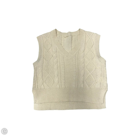 Vest Sweater By Clothes Mentor In Ivory, Size: Xs