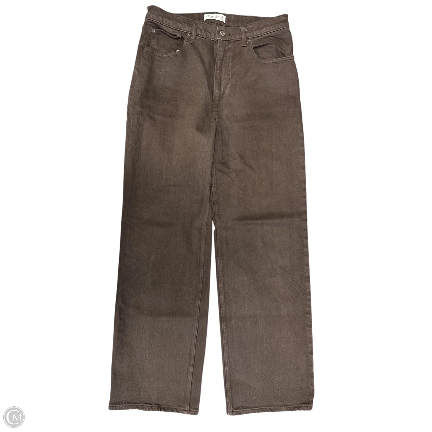 Jeans Wide Leg By Abercrombie And Fitch In Brown Denim, Size: 10