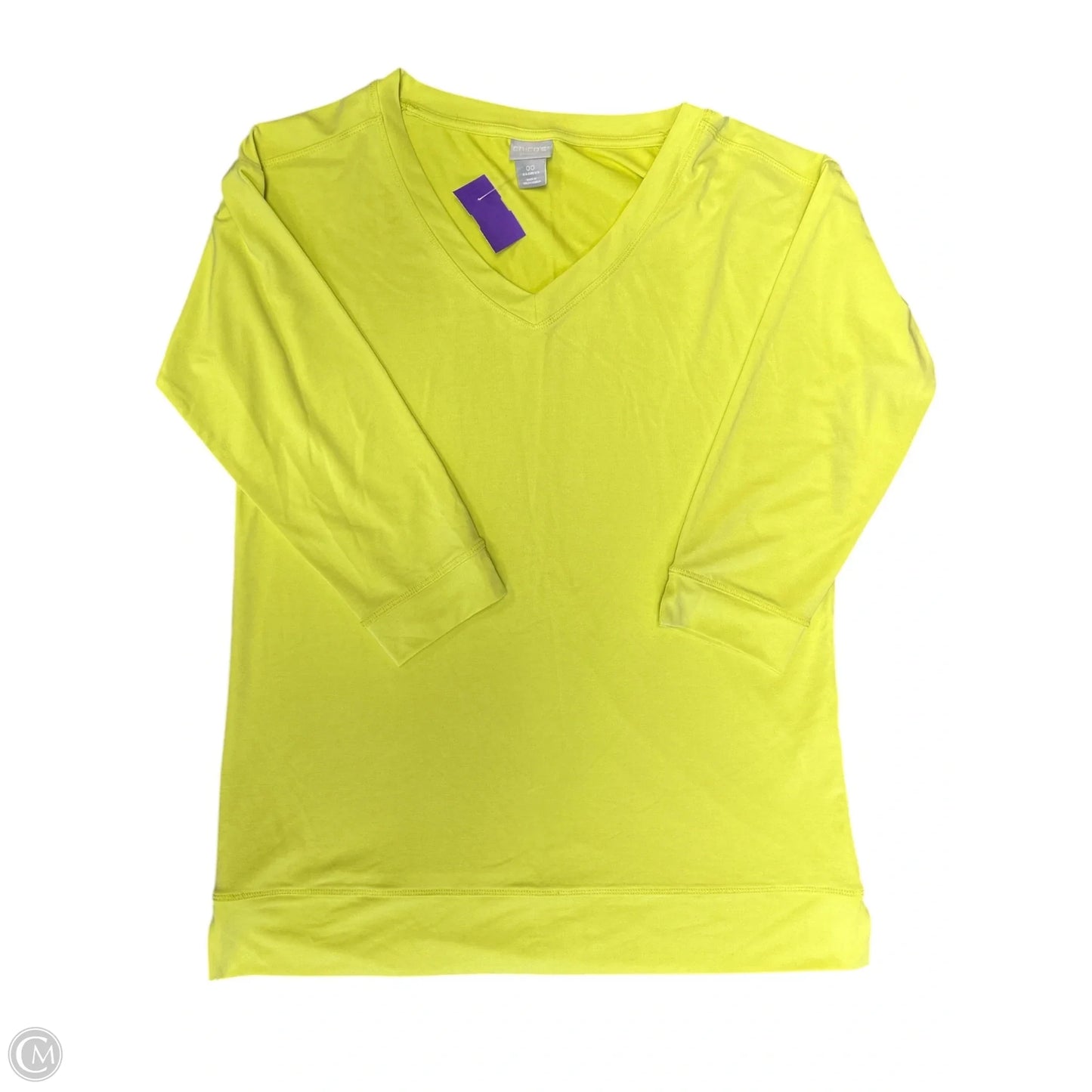 Top Long Sleeve By Chicos In Yellow, Size: Xs